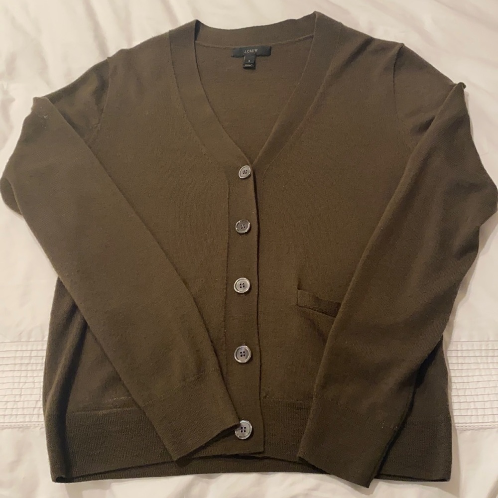 J CREW light weight merino wool l/s cardigan